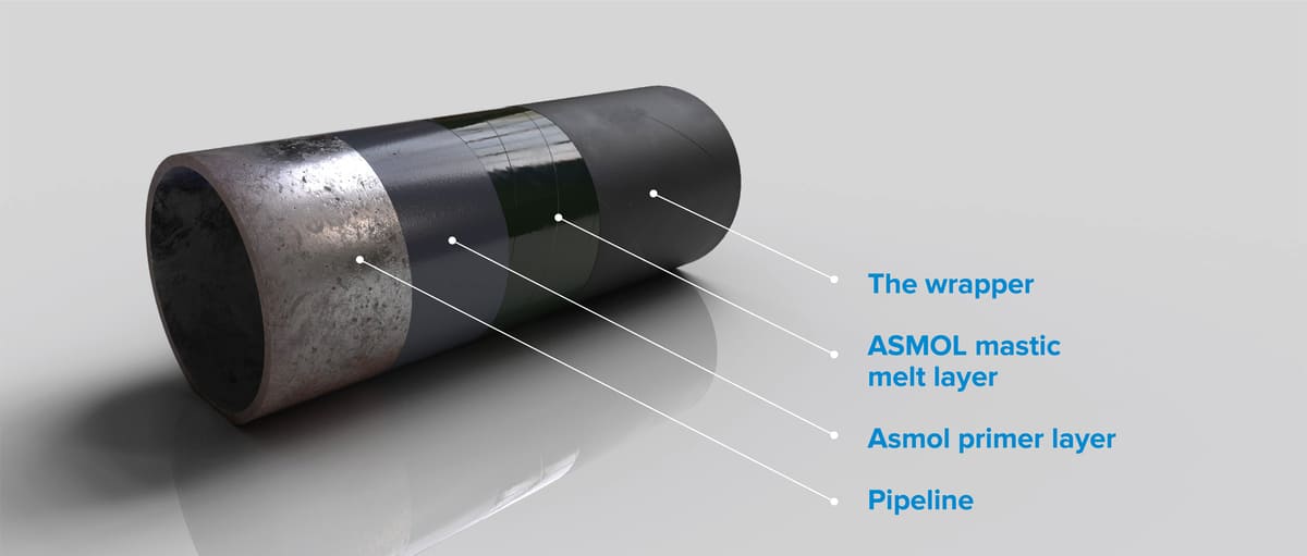 The structure of the coating based on ASMOL mastic
